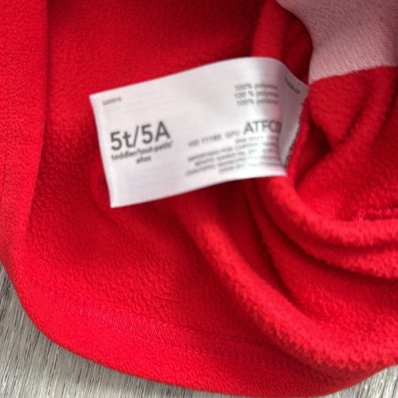 Carter's 2-Piece Girls Snowman Red Shirt w/Black & White Fleece Pajama Set Sz 5T - Picture 7 of 10